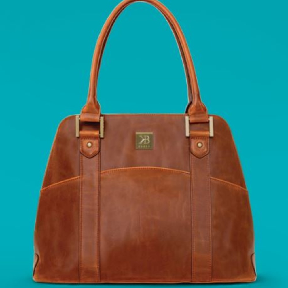 KABOO LEATHER BAG TINA IPAD/TABLET POCKET BROWN